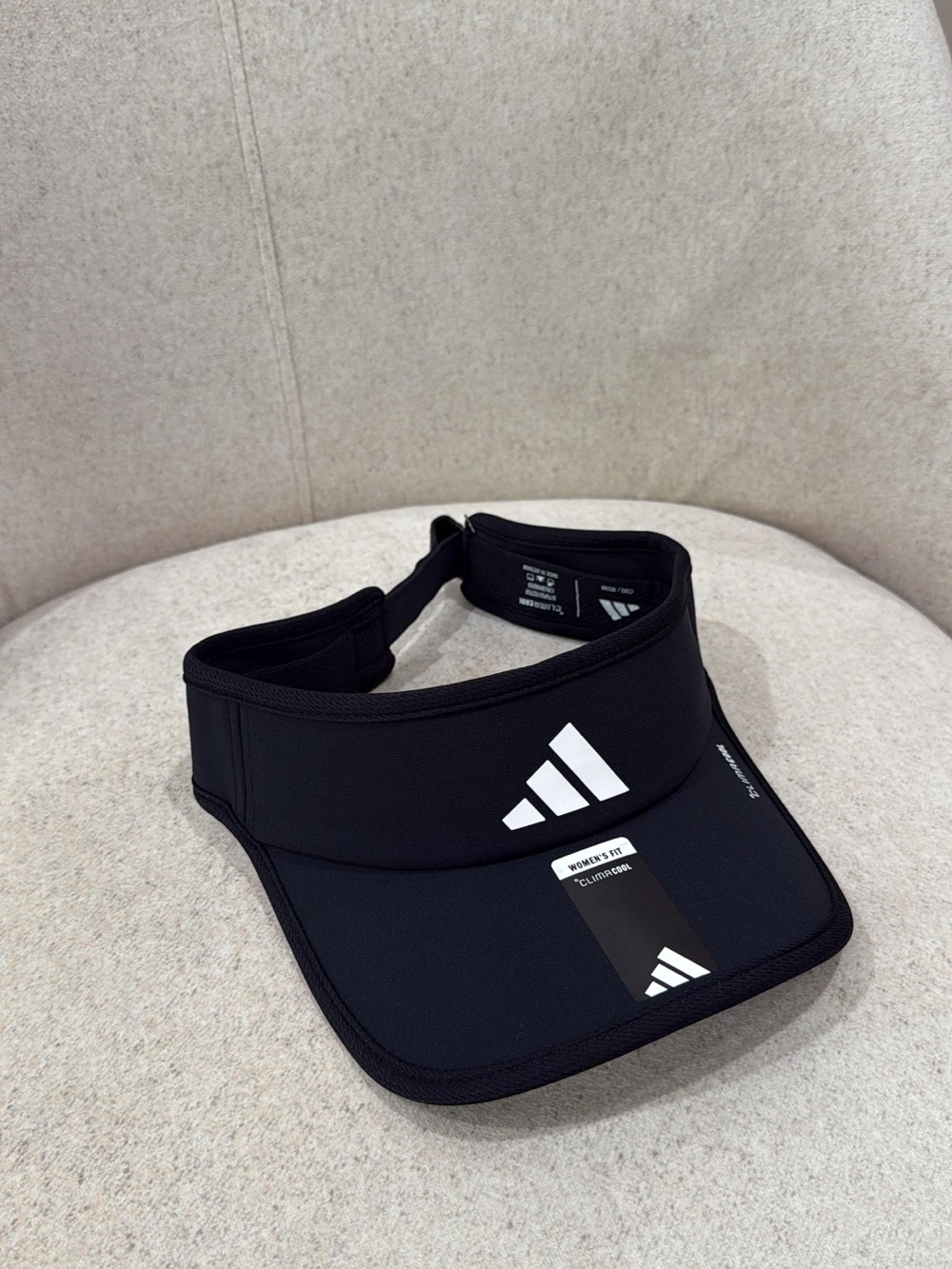 adidas Black Visor with White Logo